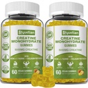 Kreatiini Monohydraatti Gummies, Creatiini miesten & naisten, purutabletti parantaa tarkennusta ja kestävyyttä, 5g Creatiini per tarjoilu, sokeriton, 120