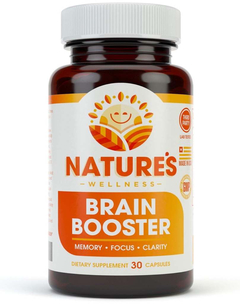 Natures Wellness Brain Booster ...Luonnollinen kognitiivinen lisälaite tarkennukseen, muistin ja mielen kirkkauteen...