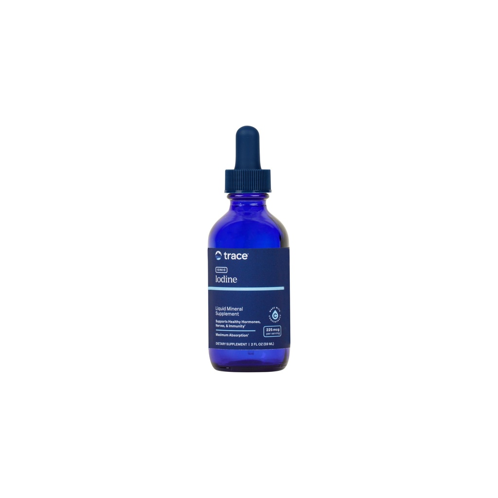 Trace Minerals Ionic Jodi 225 mikrog - Gel Supplement to Support Immunomy System & Kilpirauhasen terveys - Jodi tipat magnesiumilla - tukee tervettä hermostoa - 2 fl oz (295 tarjoilua)