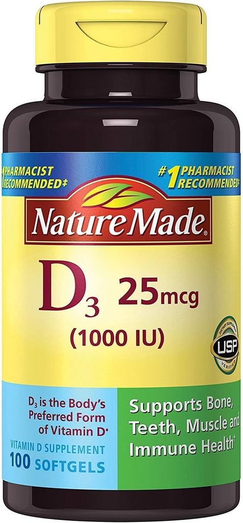 Luonto valmistettu D-3 1000Lu, 100 CT (pakkaus 3)