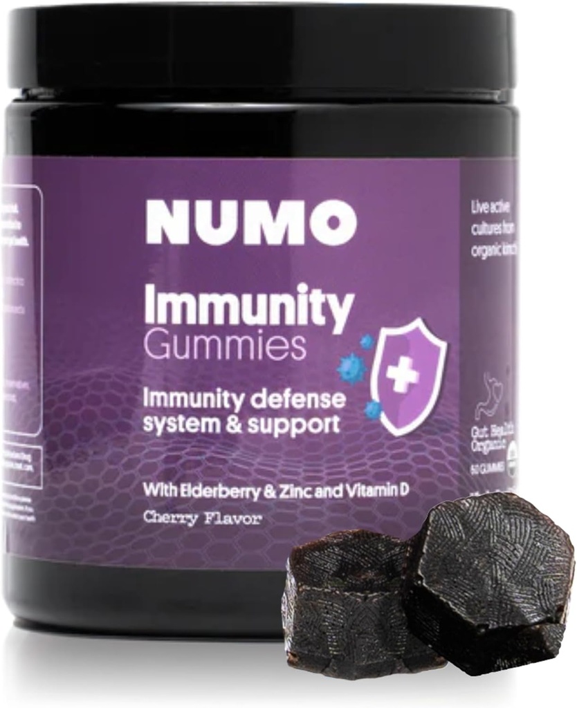 Numo Elderberry Gummies - Immuunijärjestelmä tuki antioksidantteja täydentää - täydellinen Formula Sambucus Hedelmä, D3-vitamiini, Sinkki, C-vitamiini, Probiootit - Organic, Vegan & Kosher - 60