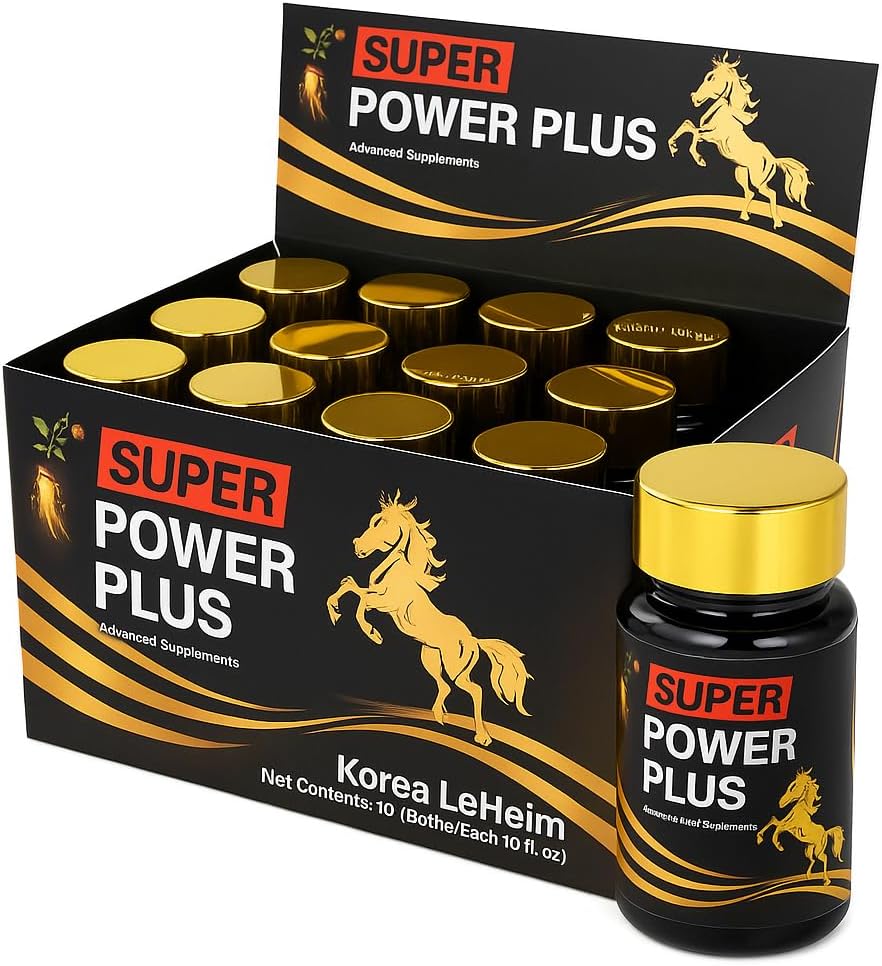 Elestoria Power Plus Super - 10 pullot Super Power-Plus kasviperäinen sekoitus nestemäinen täydentää (1 FL OZ) Korean Ginseng Extract Ginseng täydentää Luonnollinen miehet Tonic Ginseng juuri Korean punainen Ginseng Drops