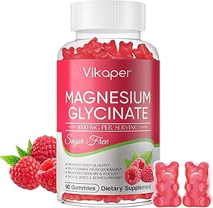 Magnesium Glycinate Gummies Sugar Free, Magnesium Kalium täydentää D3,B6-vitamiinia uneen, Stress, Muscle Relief,Nerve terveystuki aikuisille,180 vadelma maku maku