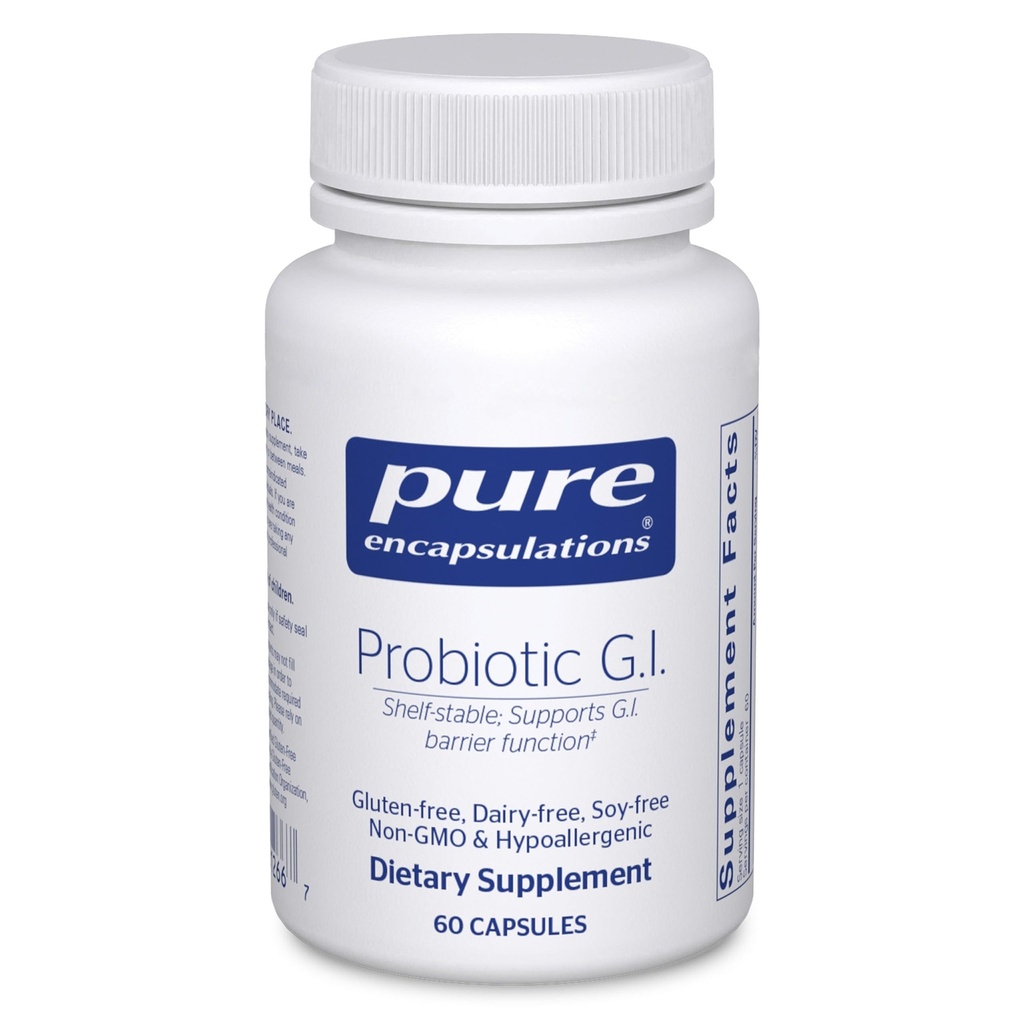 Pure Encapsulations Probiootti G.I. - Säilyvyys Vakaa Probiootti suoliston terveyden ja ruoansulatuskanavan tueksi - Lactobacillus & Bifidobacterium - 60 kapselia