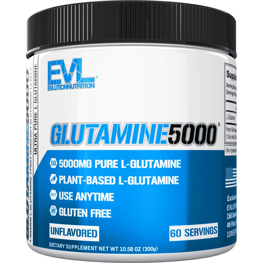 Rent Vegan L-Glutaminpulverförsörjning - Evlution Nutrition Nitric Oxide Booster 5g L Glutamin Supplement för Post Workout Recovery Enhanced Pumps Gut Health Energy och Immunity - Osmakad
