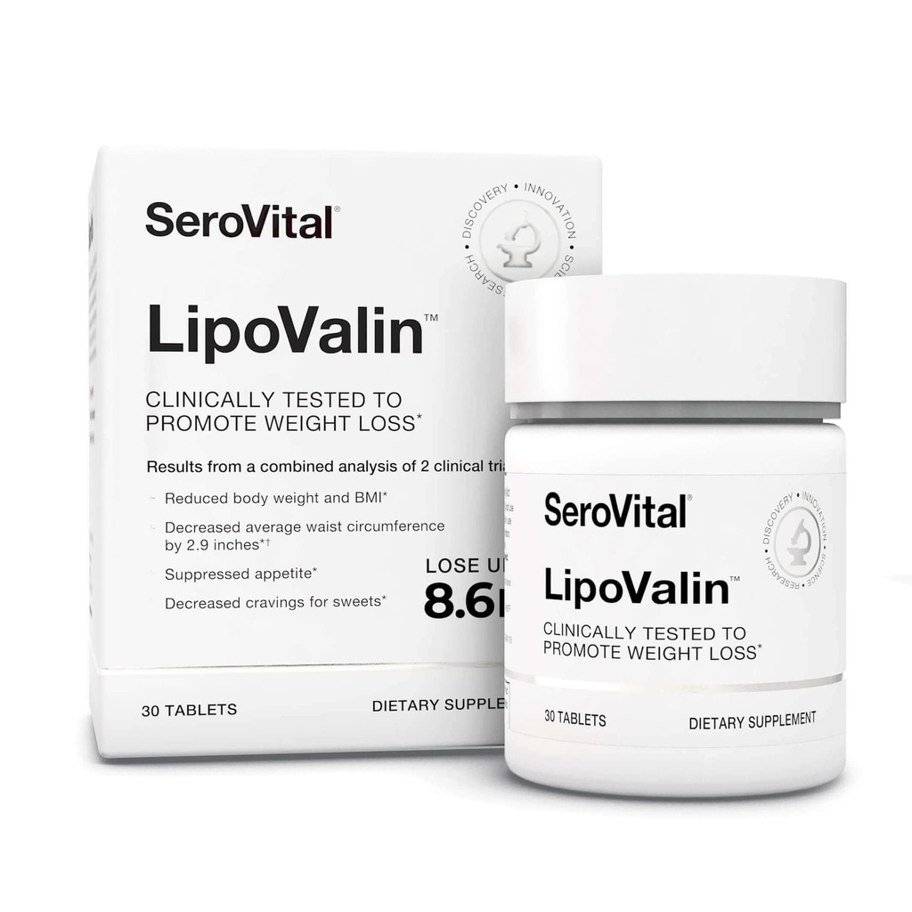 Serovital LipoValin Kliinisesti validoituja laihdutuspillereitä naisille ruokavaliopilleri, ruokahalua Suppressantti, Stimulantti-vapaa laihtuminen täydentää - 30 tablettia