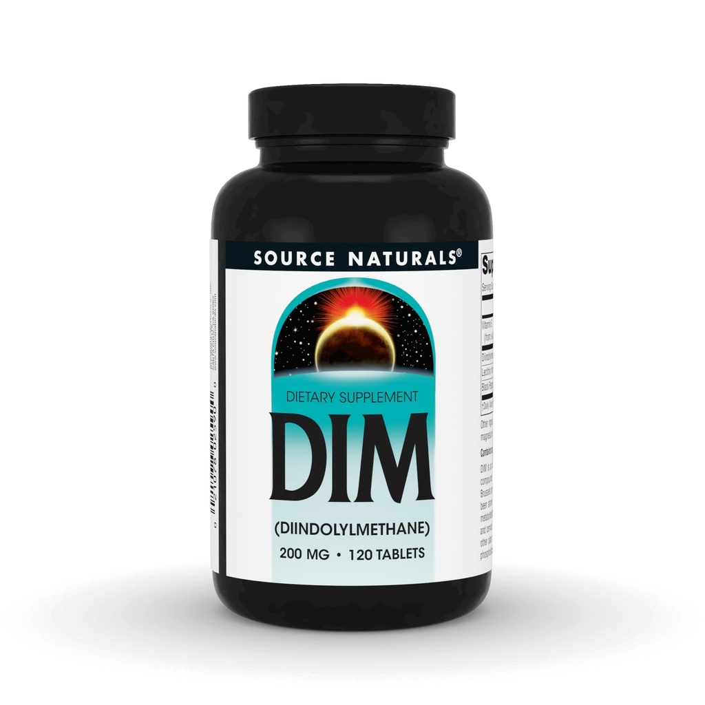 Källa Naturals DIM, Diindolylmetan 200mg med BioPerine, Vitamin E & More - 120 tabletter