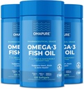 Omega 3 rasvahapot (3 pulloa, 120 Softgels) - Korkea EPA, DHA, & IFOS kalaöljy pillereitä Tuki sydän & yhteinen terveys - Burpless kalaöljy edistää aivotoimintaa