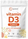 Mikroaineet D3-vitamiini 5 000 IU, 500 Softgels ... Neitsytkookosöljy