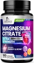 Magnesiumsilikaatti täydentää pillereitä 1000 mg - 3X vahvuus Magnesium täydentää luun, lihasten, sydämen, luonnon uni tuki miehille ja naisille, Vegan Mag Mineral, ei-GMO, pullo Yhdysvalloissa, 180 kapselia