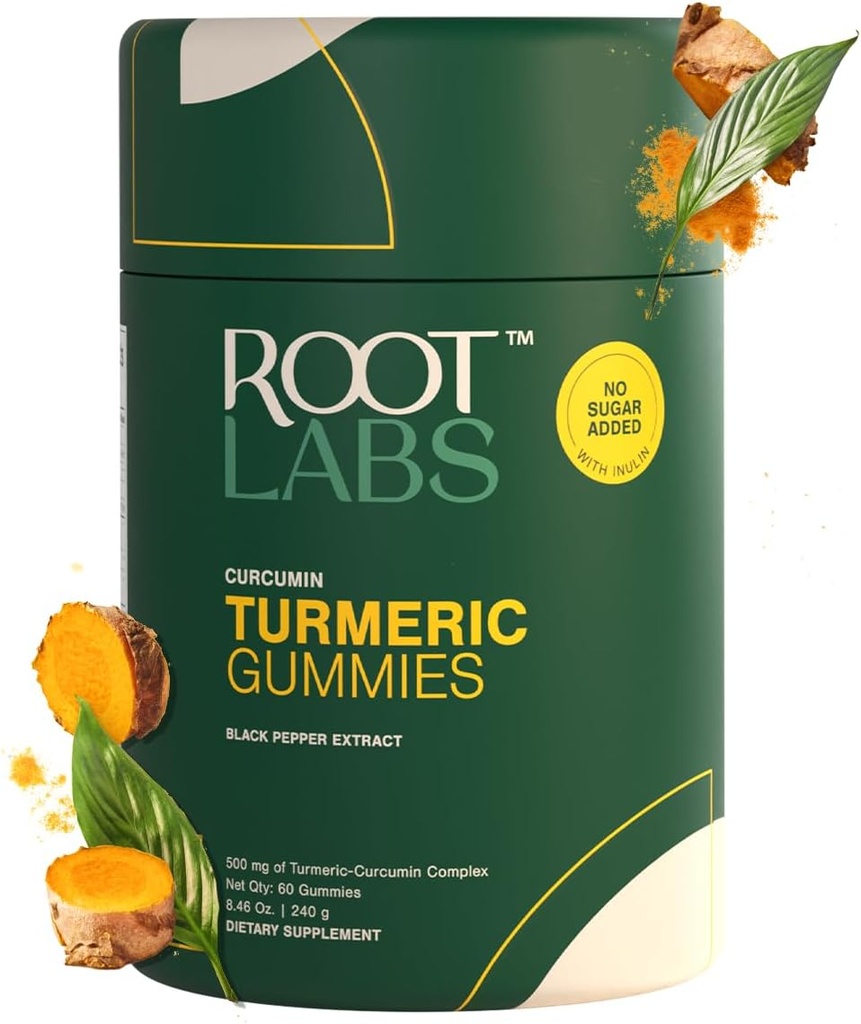 Kurkumalliset Gummies I Ei Lisättyä sokeria I 95% Curcumin & Black Pepper Extract I aikuisille & lapsille I ei-GMO I 100% Luonnollinen & Organic I Kolmas osapuoli Testattu I 500 mg I 60 Gummy