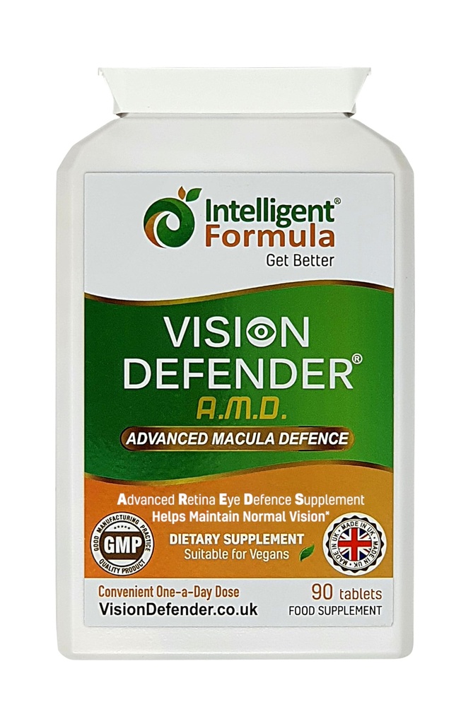 Vision Defender AMD AREDS2 silmän vitamiinit . Tarkka AREDS 2 Formula Lutein & Zeaksantiini, Vitamiinit C & E, Sinkki 25 mg & Kupari .
