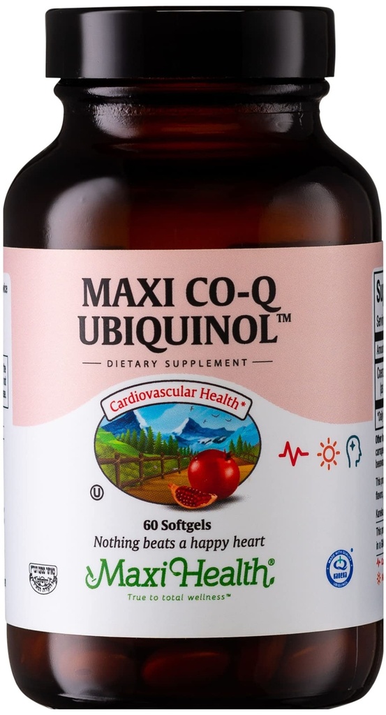 CoQ10 Ubiquinol - CoQ10 100mg Softgels - Kosher Co Q 10 Supplement for Cardiovascular Health - Superior Absorption - Co Q10 Supplement Ubiquinol 100mg för cellulär energi - Coenzyme Coq 10 (60 Count)