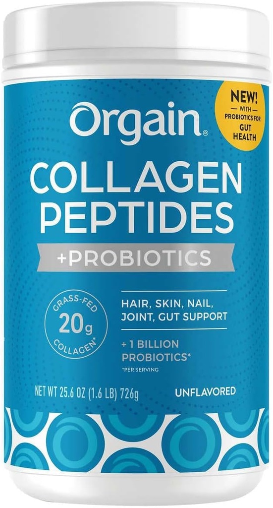 Orgain Collagen + Superfoods 20 gramman ruohorehukollageeni ja C-vitamiini, makuamaton, 25,6 oz