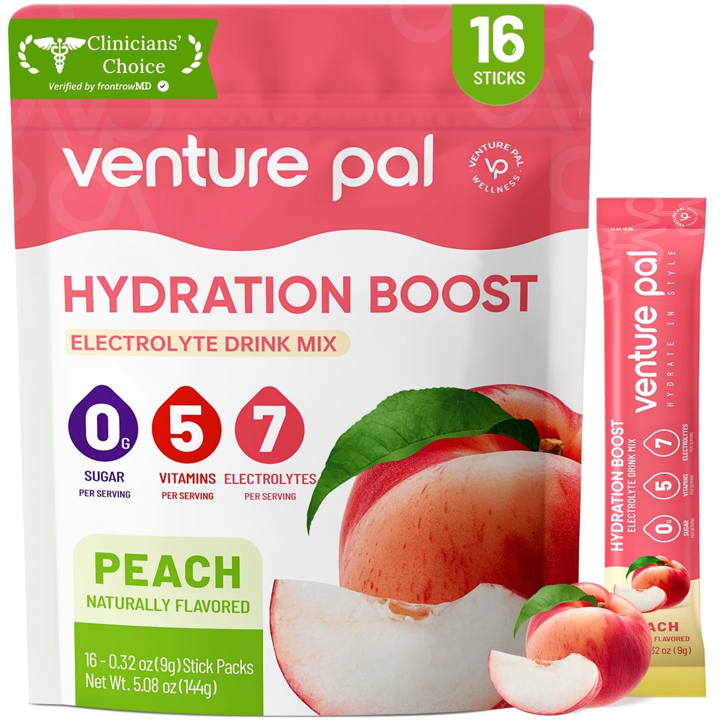 Venture Pal Sugar Free Electrolyte Powder Packets - Liquid Daily IV Hydration Packets 