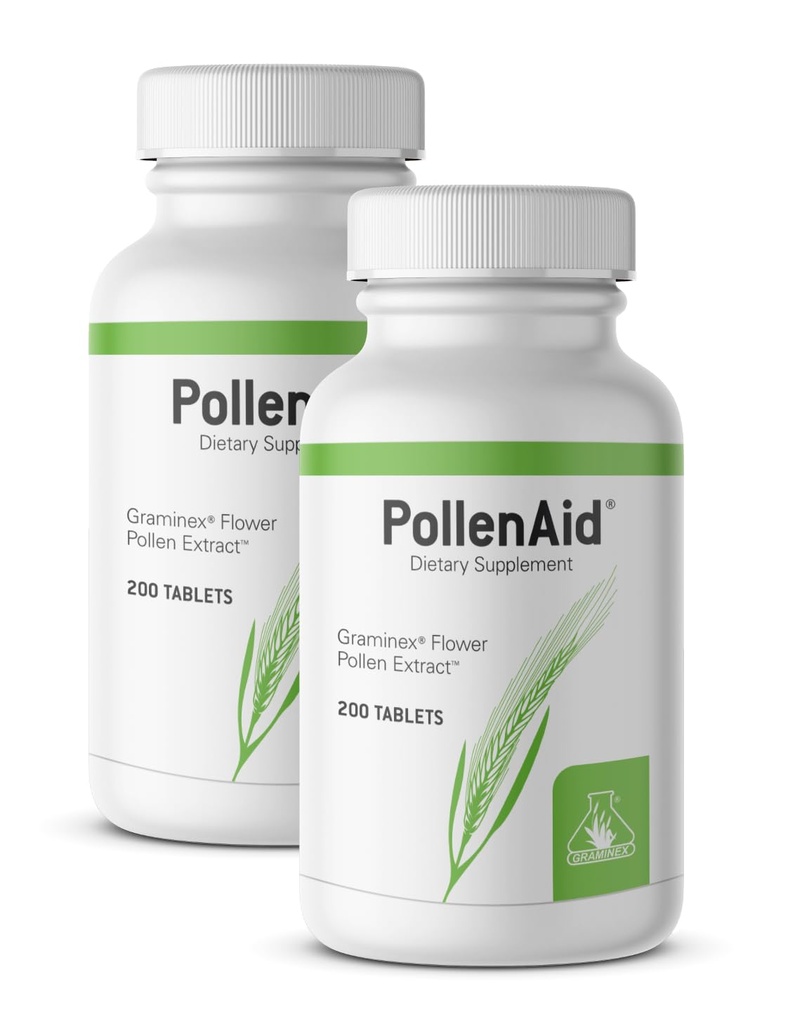 Graminex PollenAid Prostate Supplement: Kaikki luonnollinen eturauhastuki virtsarakon valvonta & virtsateiden terveys, RUE Pollen Extract valmistettu Yhdysvalloissa, 200 tablettia (pakkaus 2)