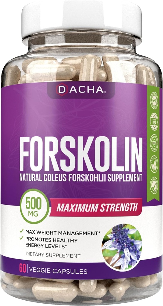 Luonnollinen Forskolin Max Strength Formula- 500 mg Coleus Extract, Keto ruokavalio pillereitä, jotka toimivat nopeasti naisille ja miehille, Maksimi Slim Look, Lose Fast naisille, Nopea sävy, Luna Trim, MD