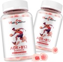 Vitamin ADK + B12 Gummies Supplements: Vitamin D3 K2 (MK-7) med B12 för Män Kvinnor Chewable Vegan Multivitamin Support Bone Brain Immune Skin Eye Heart Sugar Free Raspberry Flavored 2 Packs