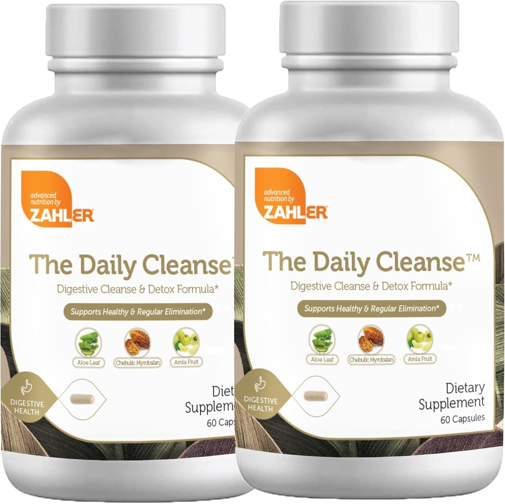 Zahler Daily Cleanse, Digestive Cleanse & Detox Formula, stöder hälsosam och regelbunden Elimination, 120 kapslar