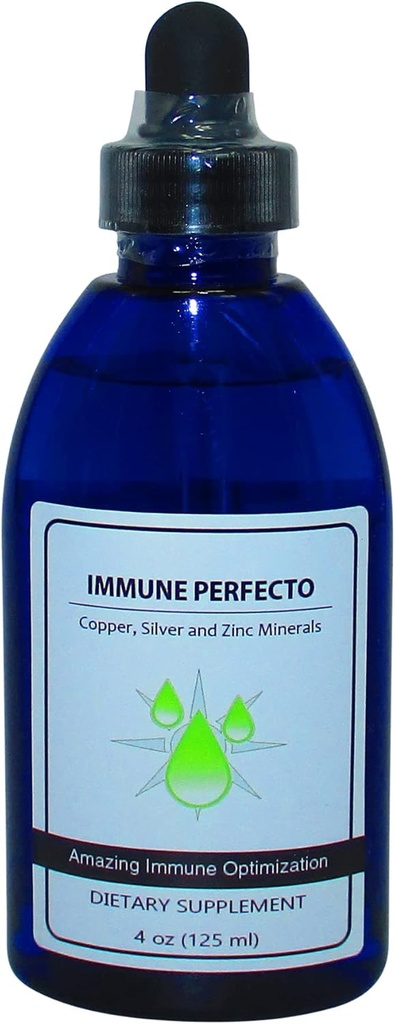 Immuuni Perfecto - Kolloidinen hopea 3000 PPM, kupari, ja sinkki 2000 PPM ... Atomihiukkaset Mineral Immuuni tuki täydentää - 4 oz.