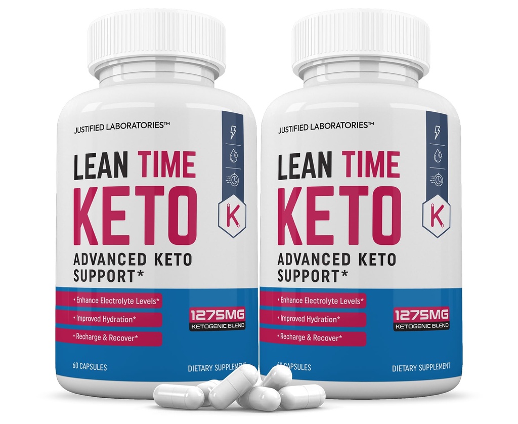 (2 pakkaus) Lean Time Keto pillereitä 1275MG Uusi & Parannettu Formula sisältää Apple Sider Viinietikka Extra Neitsyt Olive Oil Powder Vihreä Tea Leaf 120 kapselia