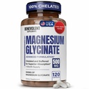 Magnesium Glycinate 500 mg - Kelatoitu & puskuroitu korkea imeytyminen Magnesium täydentää tukea stressin lievittämistä, digestio, luun, unen, hermojen ja lihasten terveys - Valmistettu USA - 120 Vegaani kapselit