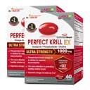 LABO Nutrition Perfekt Krill EX, 1000mg Antarctic Krill Oil Omega 3 EPA DHA, Högsta Fosfolipider (Över 56%) med Choline, Astaxanthin | Hjärt Hjärna Ögon Gemensam Hälsa, Made in USA, 60 SoftgelsX2