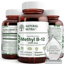 Natural Nutra Vegan Metyyli B12 1000 mcg, Heart Health and Energy Booster täydentää, Gluteeniton, Tuki energian muuntaminen, parantaa immuunivaste, Ohje aivojen toiminta, 100 Vegan Lozenges