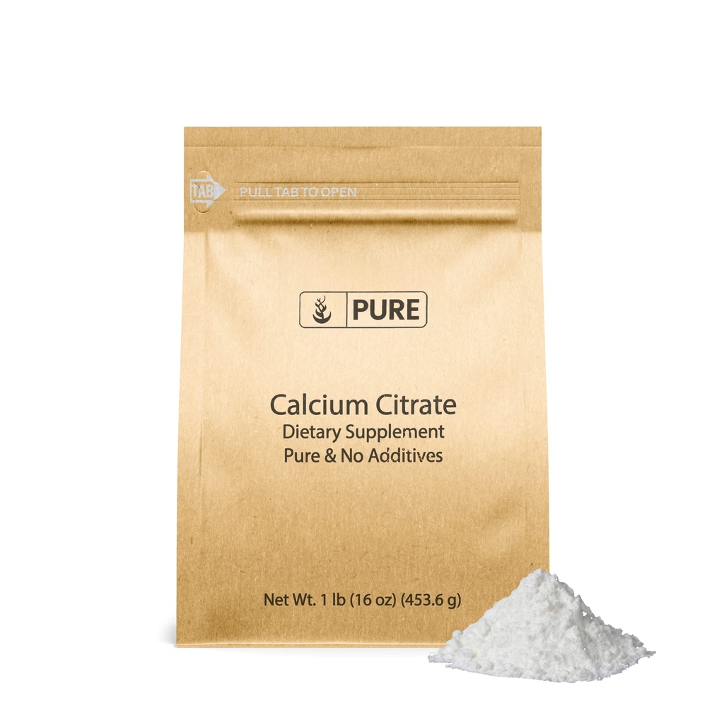 Calcium Citrate (1lb) Kalsium Supplement, Ei lisäaineita tai täyteaineita