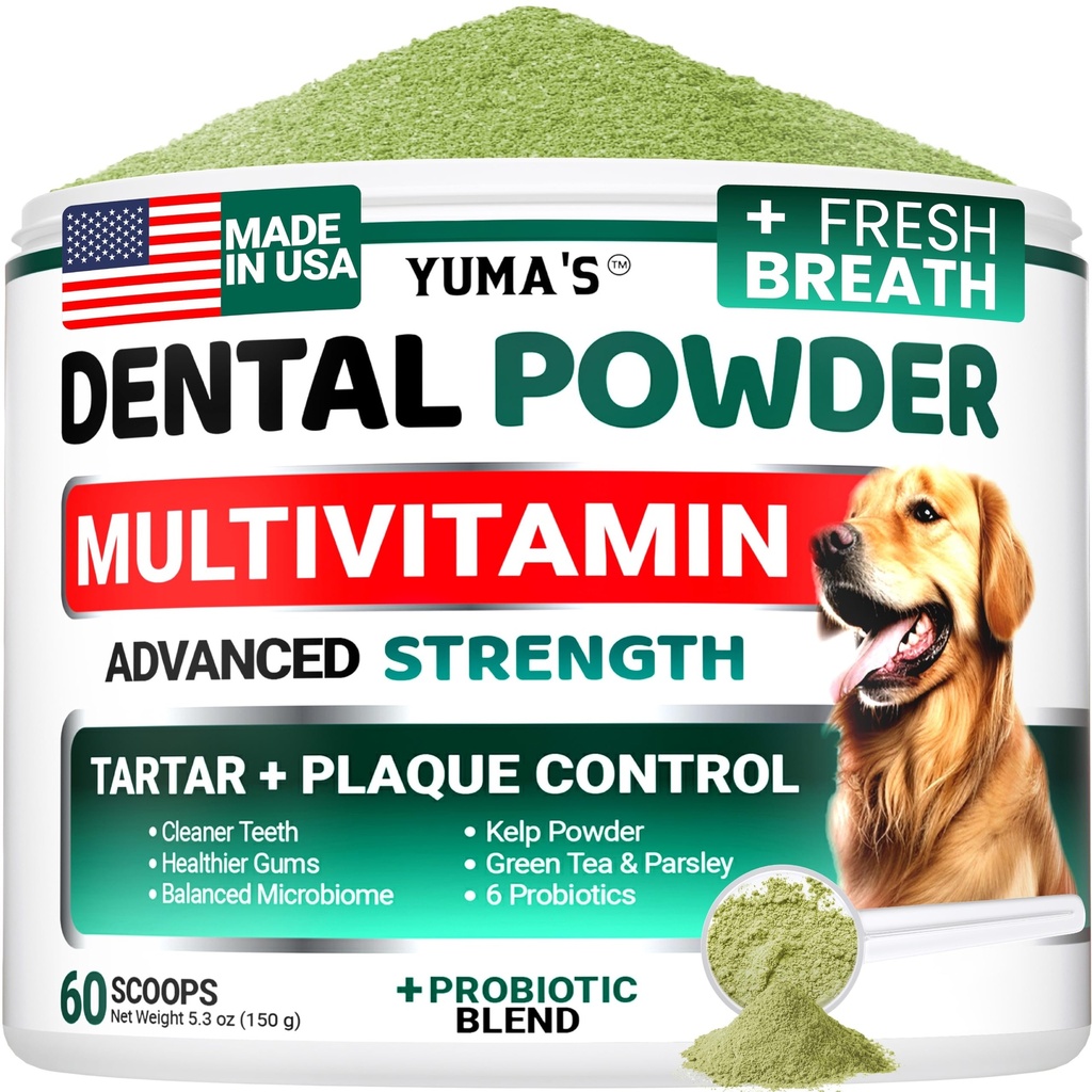 Advanced Dog Dental Powder, Breath Freshener med Multivitamin, Dog Teeth Cleaning, Bad Breath & Tartar och Plaque Off Remover för Dogs Probiotics lab co, Pet Oral Care - Vitaminer och tillägg