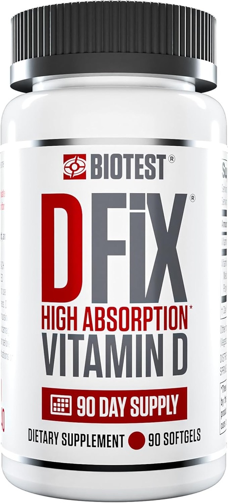 Biotest D Korjaa - 5000 IU Korkea-Absorptio D3-vitamiini, 90 Servings - 90 Softgels