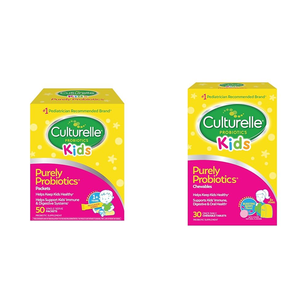 Culturelle Lapset Puhtaasti Probiootit Packets Päivittäinen täydennysosa & Lapset Pureskeltava Päivittäinen Probiootti lapsille