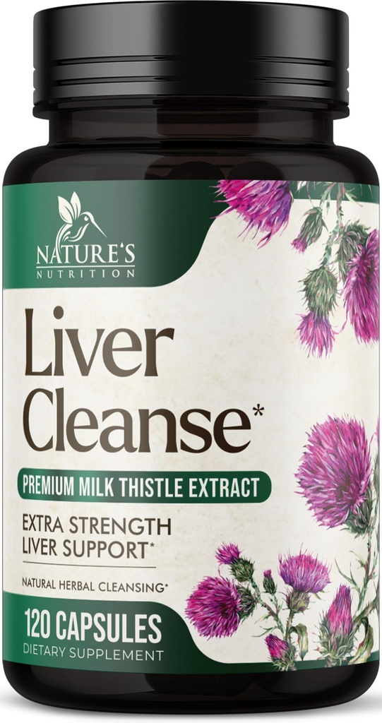 Maksan Cleanse Detox & Korjaus Formula - 20-in-1 Advanced Liver Support Supplement kanssa Silymarin Milk Thistle, Voikukan juuri, Artisokkauute, Kurkuma, Koliini, & Punajuuret - 120 kasviskapselit