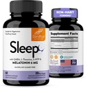 Sandhu's Sleep 60 kapselia Ei-luontotyyppi Muodostaa 5-in-1 unilääkettä lisäravinteet melatoniini, magnesium, GABA, L- Theanine & 5-HTP