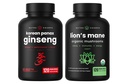 NutraChamps Korea Ginseng kapselit ja Lions Mane kapselit 2 Pack Bundle