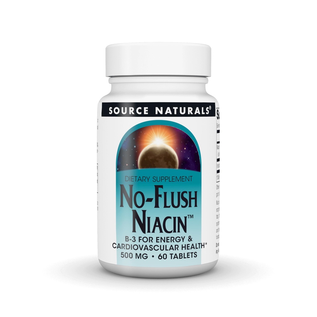 Source Naturals No-Flush Niacin, B-3 500 mg - 60 tablettia