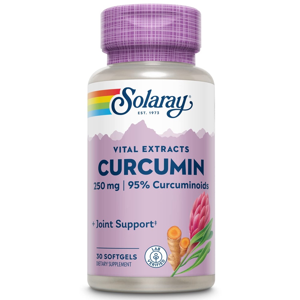 SOLARAY Super Bio Curcumin 250 mg ... Turmeerin juuriuute, 95% kurkuminoidit... Terve Joint Support & More ... 30 Softgels