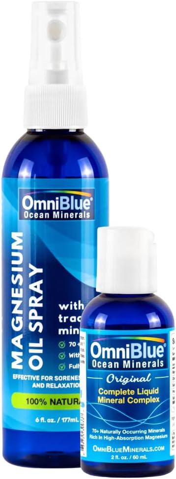 OmniBlue Ocean Minerals 2oz & Ocean Power Uutinen Spray 6 oz