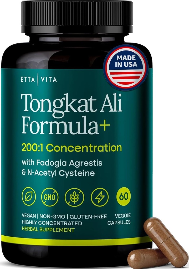 Potent Longjack - Tongkat Ali & Fadogia Agrestis Supplement for Men & Women Energy, T Tuki, Lean Lihaksen kasvu & elpyminen, Hormonaalinen tasapaino, Esityö Vegan NAC Liver Detox & Cleanse