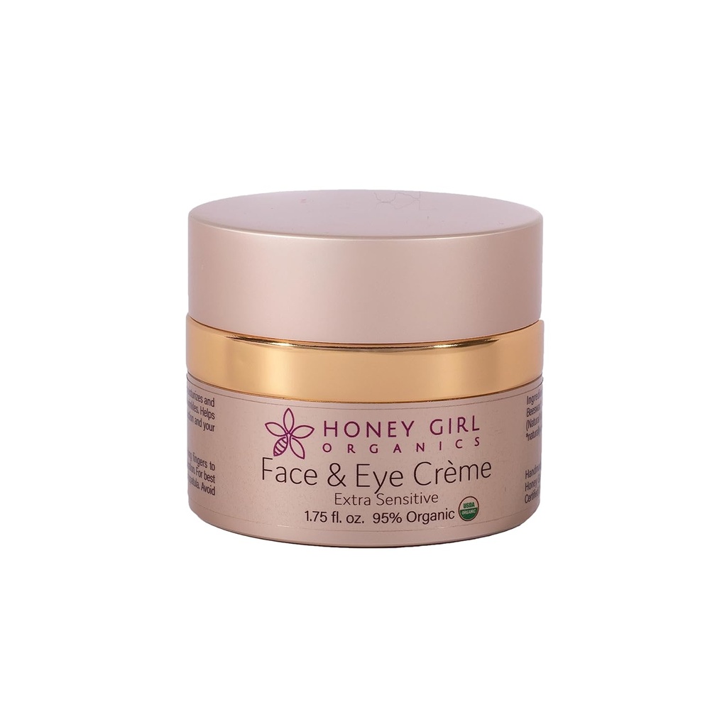 Honey Girl Organics Extra Känslig Ansikte och Eye Creme, 1,75 Fluid Ounce