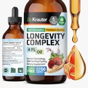 BIO KRAUTER Longevity Mushroom Supplement - Liquid Reishi Mushroom Complex Goat.s Rue & Red Ginseng juuriuute - Vegan Tincture - Alkoholin ja sokerin vapaa pudotukset 4 Fl.Oz.