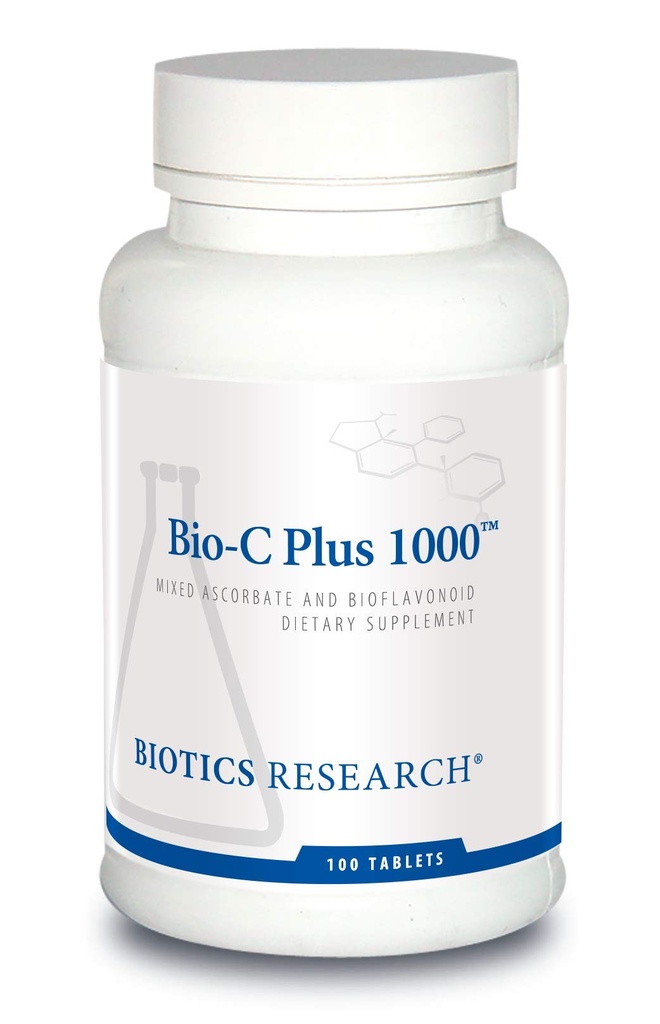 Biotics Research Bio C Plus 1000 Antioxidant, High Potency, Bioflavonoider, stöder hälsosam immunrespons, bygger Collagen, hälsosam hud, brosk och gemensamt stöd 100 tabletter