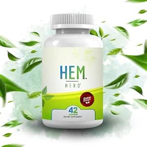 Hem Hero Extra Strength Peräpukamat hoito - vähentää turvotusta, rauhoittaa kutina ja ärsytystä - 100% luonnollinen - 42 kasvissyöjä kapselit