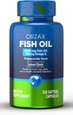 ORZAX Omega 3 Fish Oil 1200 mg - EPA DHA Omega 3 täydennysosa - edistää sydän, silmät, nivelet, hermo, immuuni, aivot ja veren terveys - Burpless & Sitruunamaku - ei-GMO - 120 Softgels - 60 päivän tarjonta