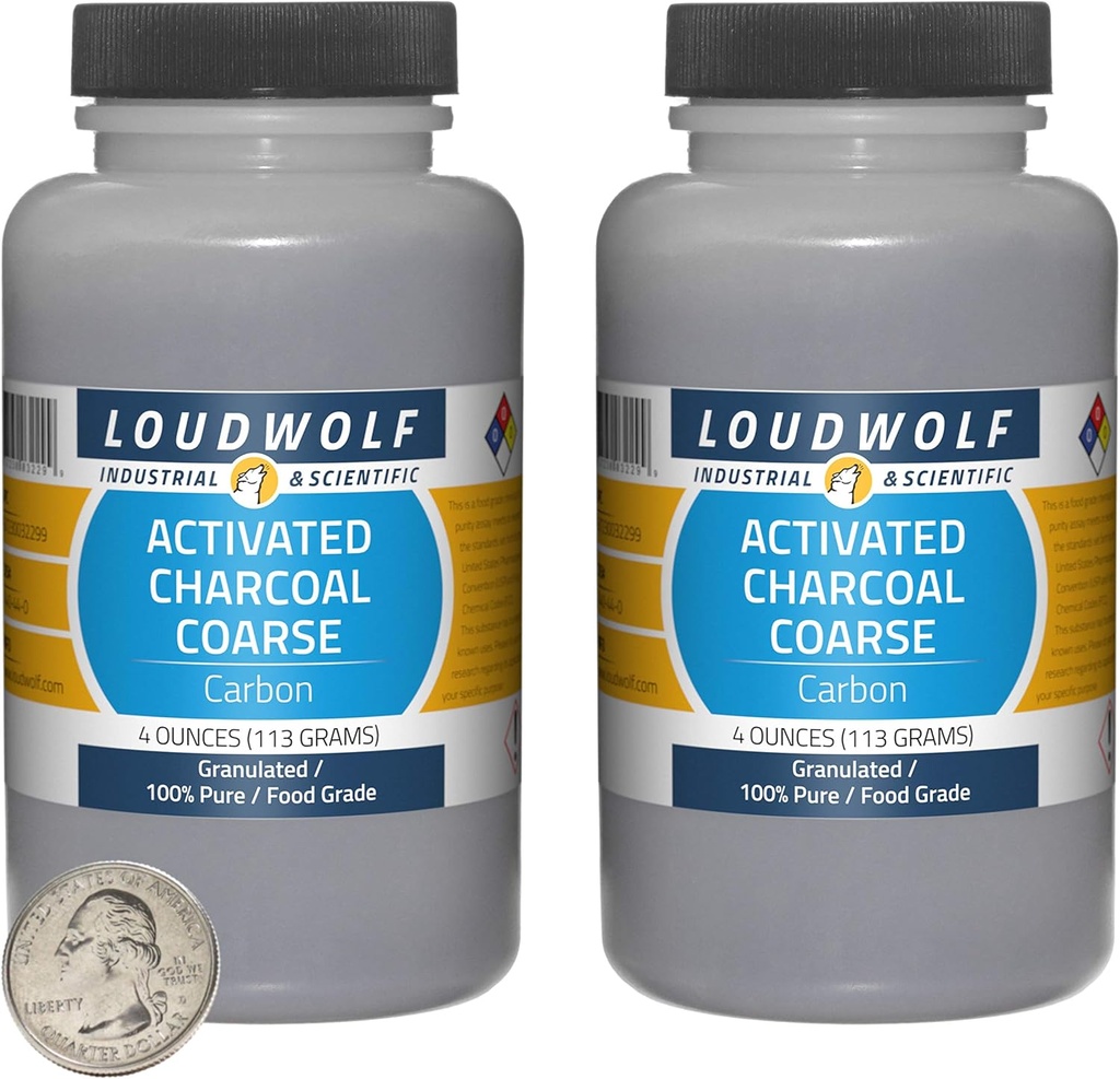 Aktiverad kol / 8 Ounces / 2 flaskor / 100% Pure Food Grade / Grade