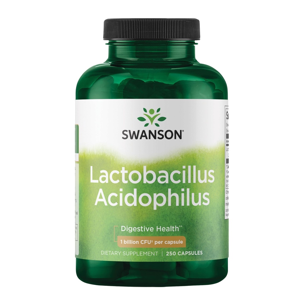 Swanson Lactobacillus Acidophilus Probiootti aikuisille etsii päivittäin digestiivinen ja Bowel Health Support 1 miljardia PMY - Acid-Resistant (250 kapselia)