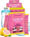 Avainaineet Elektrolyyttejä Powder Packets - Fresh Pink Lemonade 18 Pack Hydration Packets - Travel Hydration Powder - Ei sokeria, ei kaloreita, Gluteeniton - Made in USA