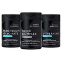 Sports Research Double Strength L-Theanine Supplement Softgels for Focus & Relaxation, Magnesium Glycinate for Rentouttava uni & Entsymatic Processes + Unikompleksi Melatoniinittomat vegaaniset kapselit