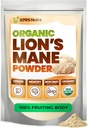 XPRS Nutra Organic Lion's Mane Mushroom Powder - Premium för mental klarhet, kognition och immunitet - Vegan Friendly (16 oz)