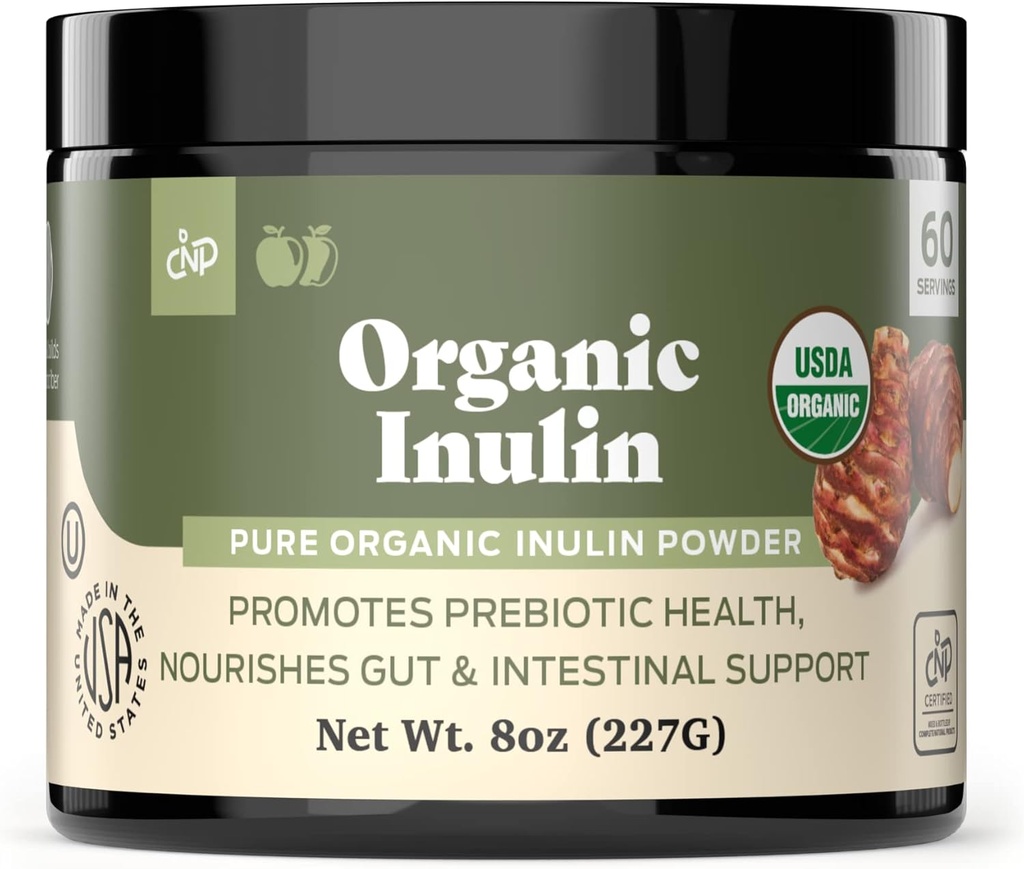 Pure Organic Inulin Powder Fiber Supplement - (Jerusalem Artisokka) Prebiootti Bulk Inulin Fiber Powder 8oz Digestion & Gut Health